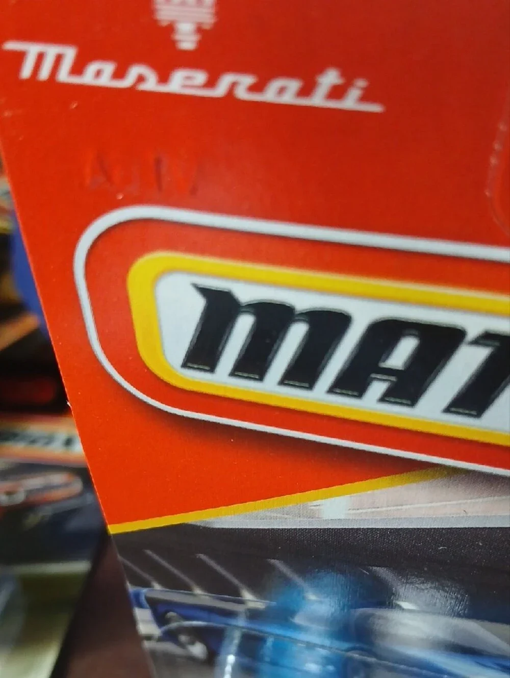 Match blue Maserati MC12 die-cast sports car